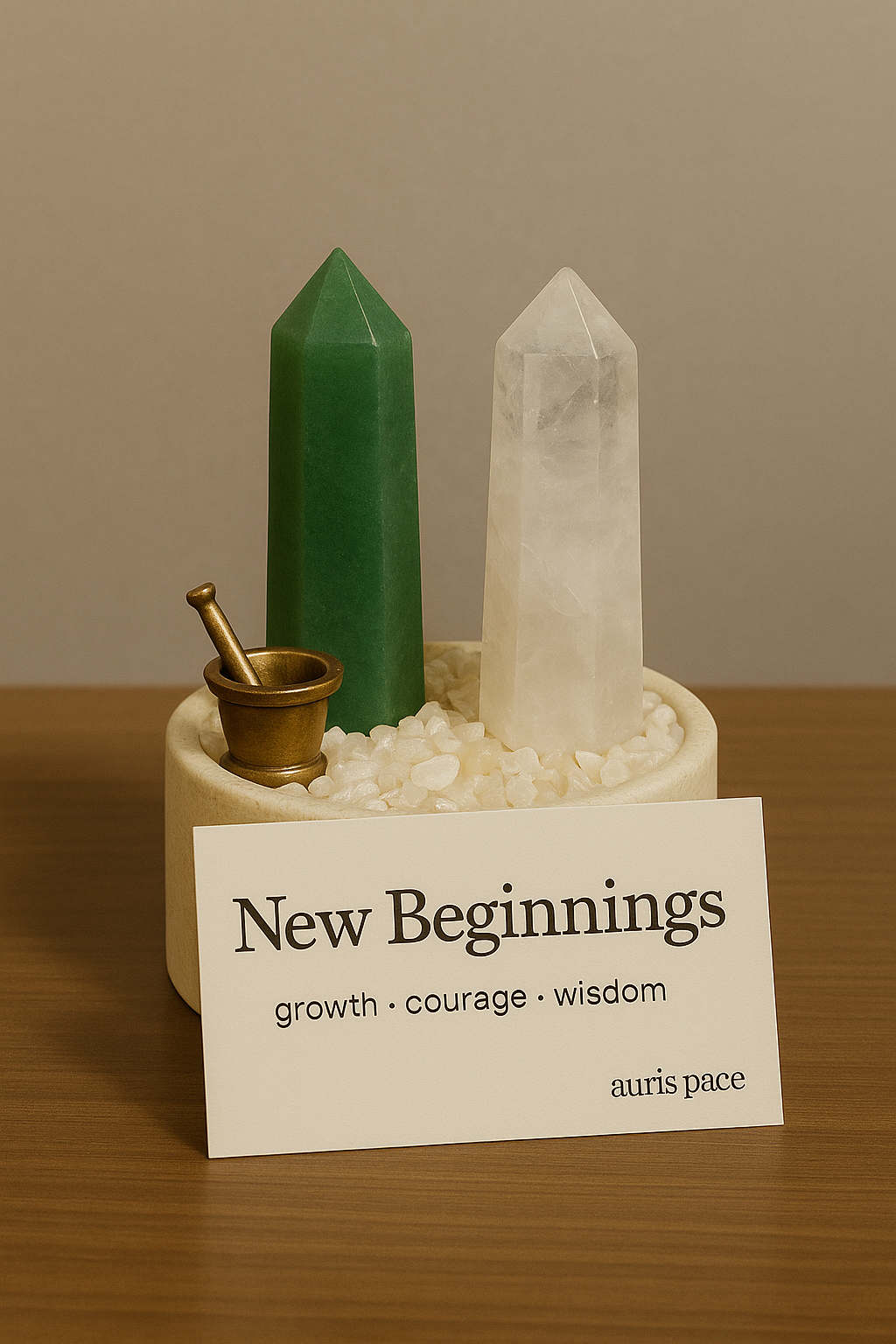 New Horizons Duo – Aventurine & Clear Quartz Tower Set