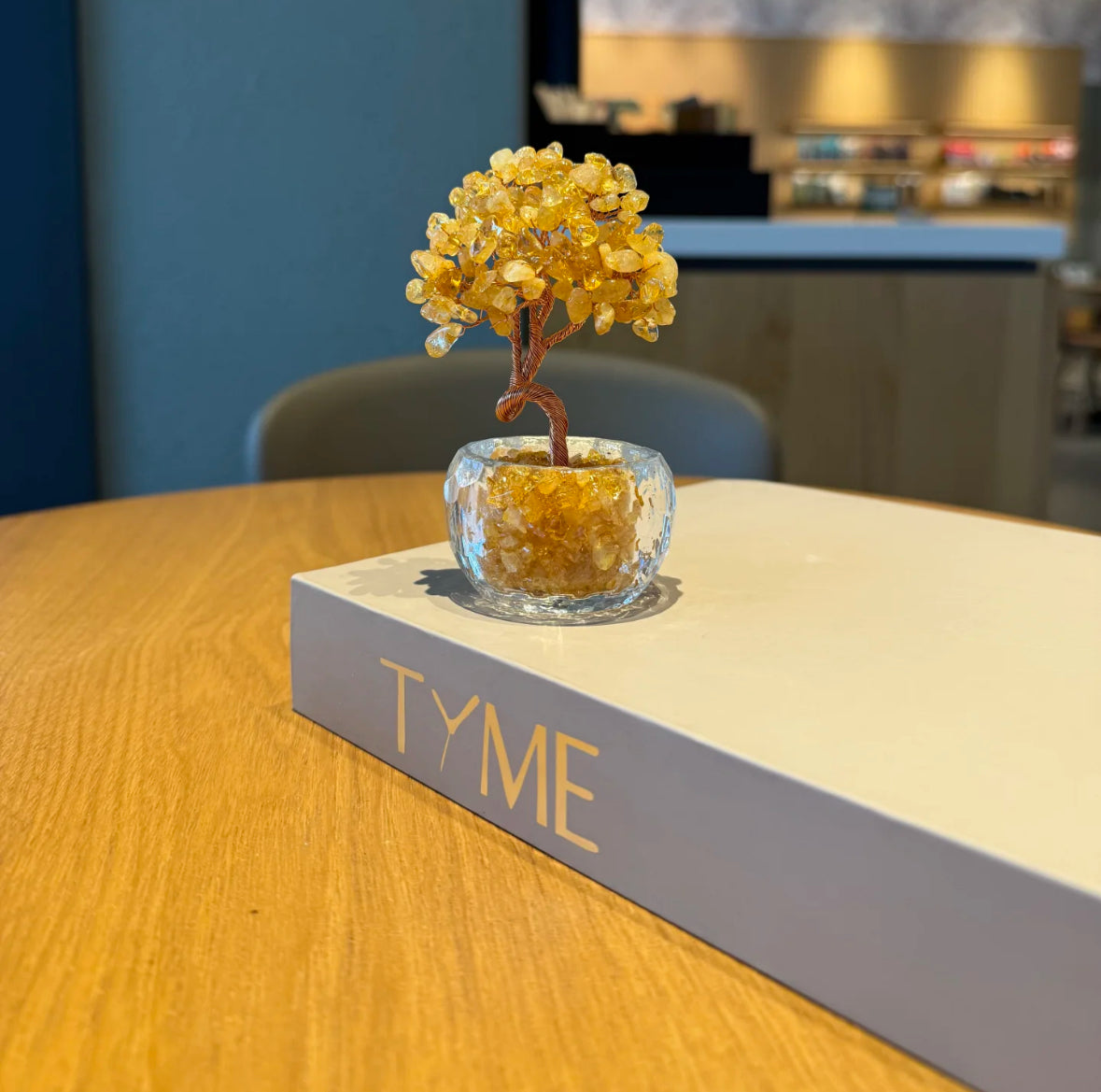 Citrine Abundance Tree — Crystal Gemstone Tree in Glass Pot