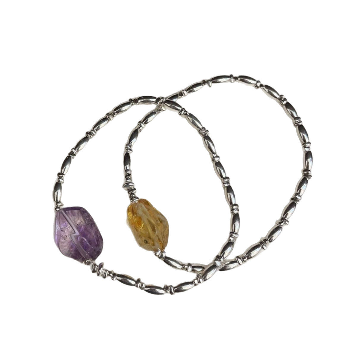 Lavender Grace — Amethyst & Silver Bracelet