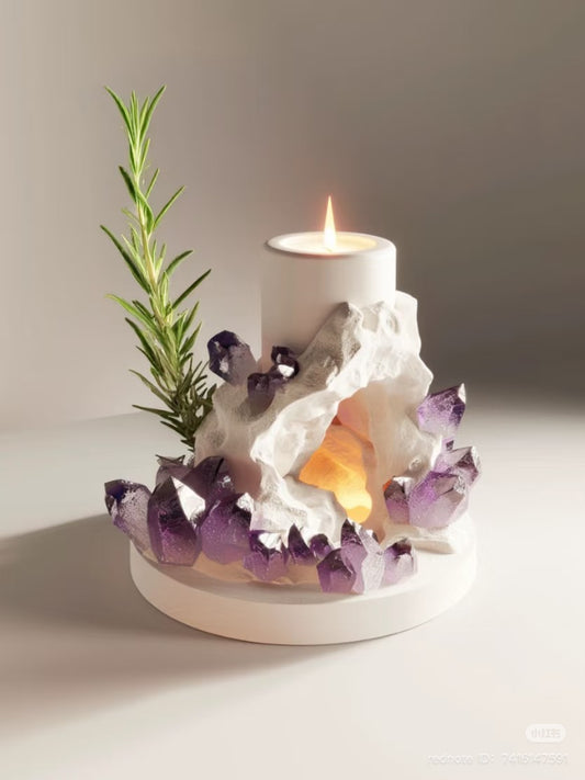 Amethyst Hearth Candle Altar — DIY Kit